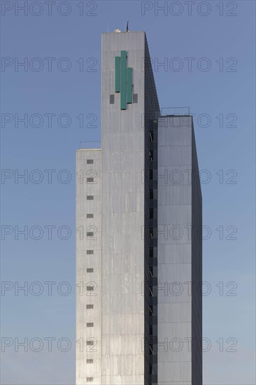 Three-slice high-rise with three-slice house logo
