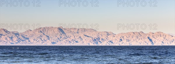 View of the Saudi peninsula across the gulf of Aquaba as seen from Dahab