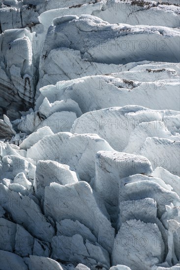 Glacier ice with crevasses