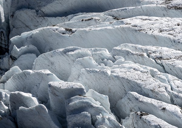 Glacier ice with crevasses