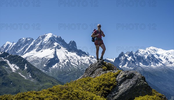 Hiker standing on rocks