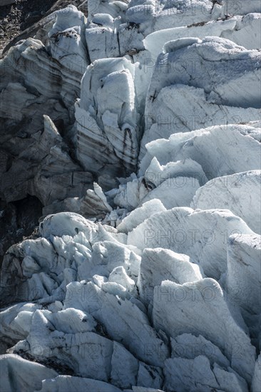 Glacier ice with crevasses