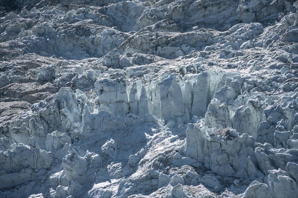 Furrowed glacier ice