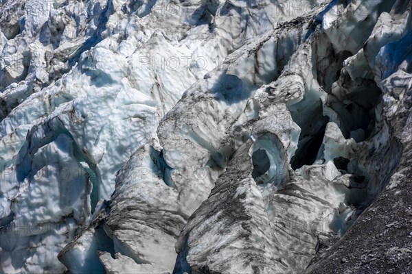 Glacier ice with crevasses