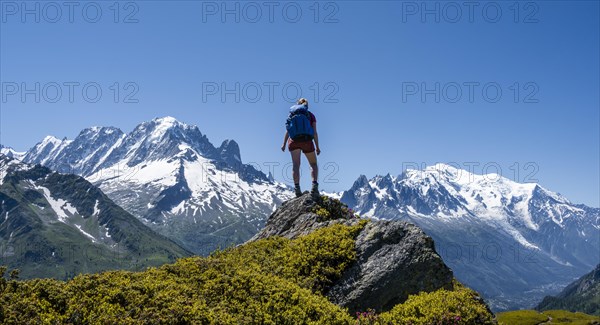 Hiker standing on rocks