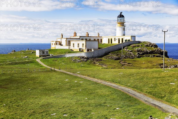 Hiking trail to the lighthouse on the Neist Point peninsula