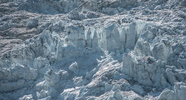 Furrowed glacier ice