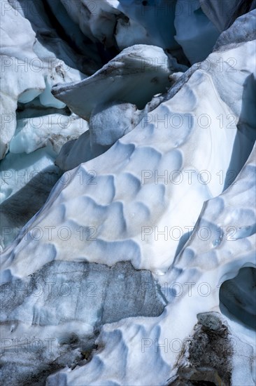 Furrowed glacier ice