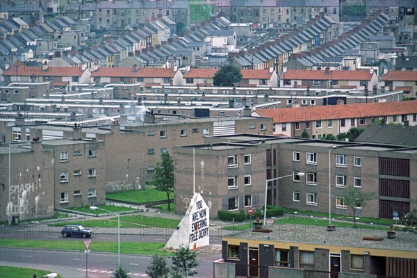 Bogside district with Free Derry Corner