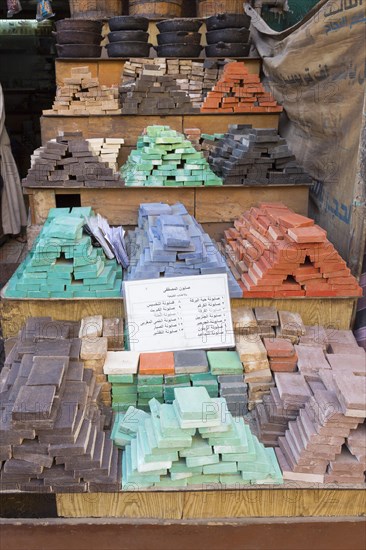 Soap bars on display at the souq