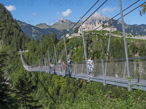 Pedestrian suspension bridge highline179