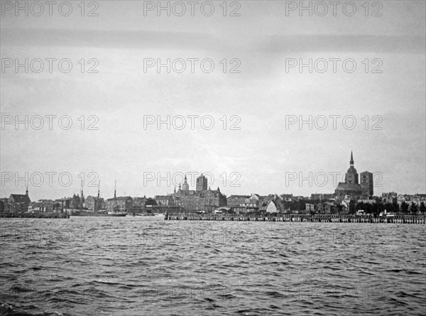View of the city of Stralsund from the Strelasund