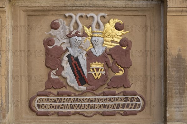 Painted relief on the facade of the Tempelhaus