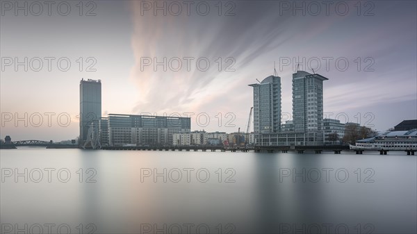 Allianz Tower and the Twin Towers on the Spree River