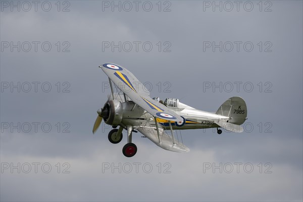 Gloster Gladiator aircraft in flight in Royal air force markings