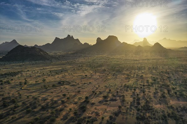 Aerial of beautiful mountain scenery