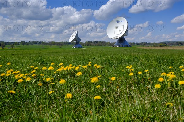 Large parabolic antennas of the Raisting earth station