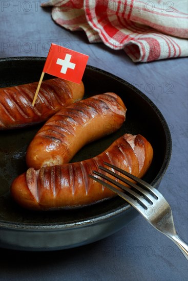 Fried Cervelat in pan