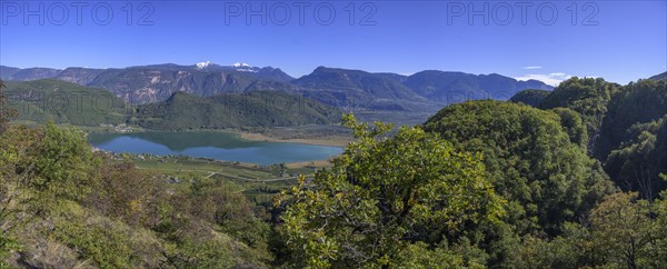 View of Lake Kaltern and Schwarzhorn and Weisshorn