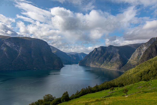 View from Aurlandsvegen to Aurlandsfjord