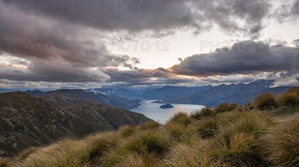 View of Lake Wanaka at sunset