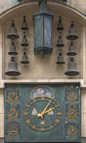 Glockenspiel with world time clock at Muenster