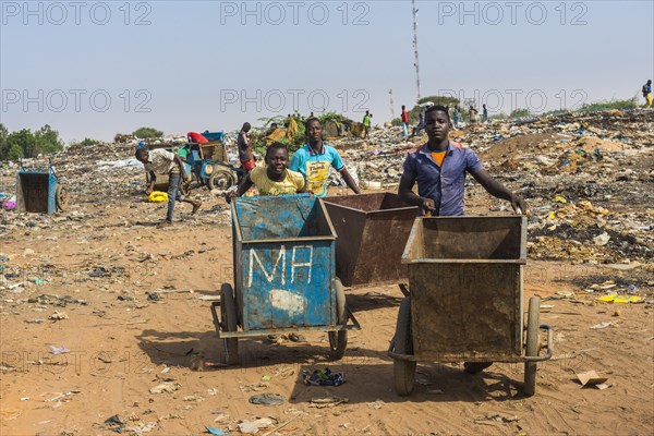 Friendly boys on a dump