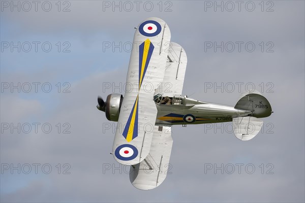 Gloster Gladiator aircraft in flight in Royal air force markings