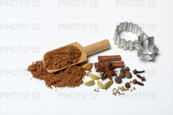 Gingerbread spice in scoop and ingredients