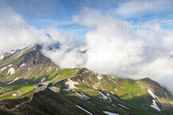 View from the Edelweissspitze to the Grossglockner High Alpine Road