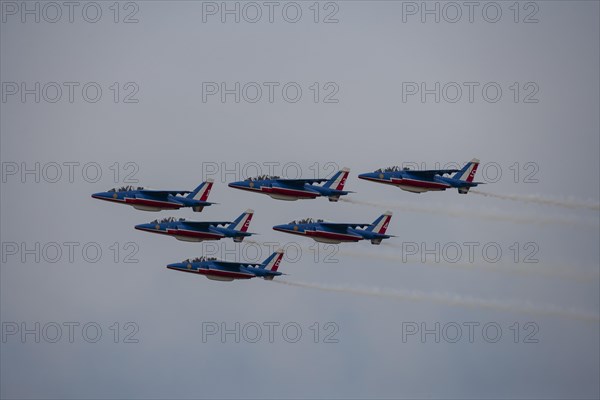 Dassault/Dornier Alpha Jet six aircraft in flight of the Patrouille de France display team