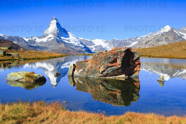 Matterhorn and mountain lake