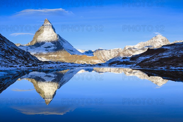 Matterhorn and mountain lake