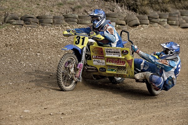 Motorcycle team at a motocross race