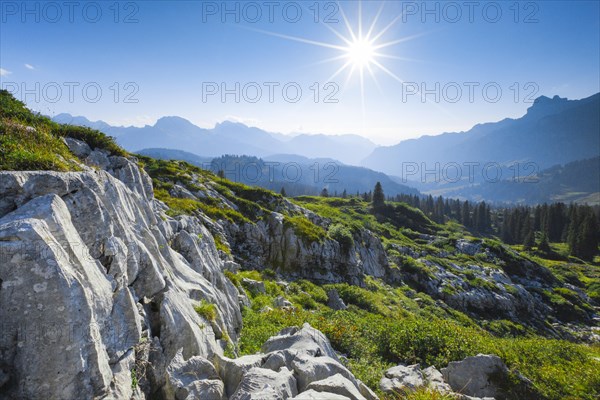 Karst landscape at the Pragelpass