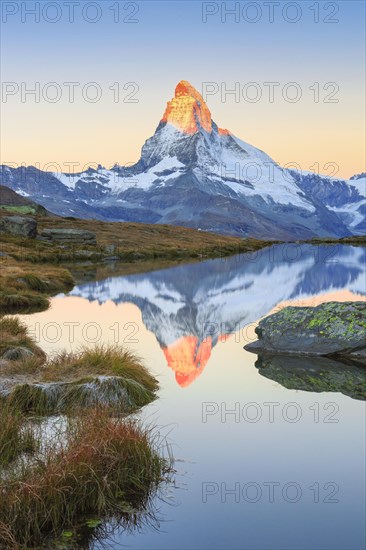 Matterhorn and mountain lake