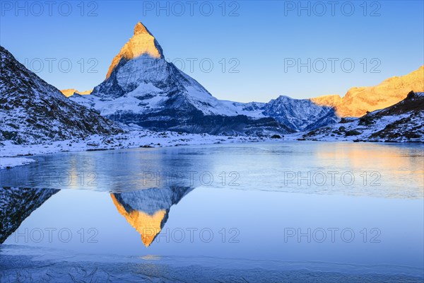 Matterhorn and mountain lake