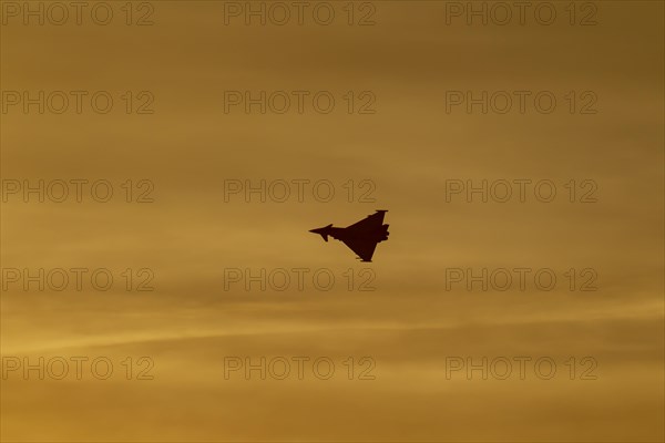 Eurofighter Typhoon aircraft in flight of the Royal air force