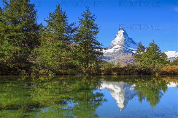 Matterhorn and mountain lake