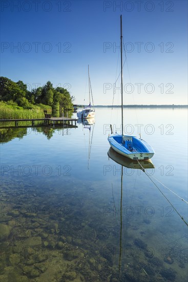 Sailing boats moored in the Schaalsee