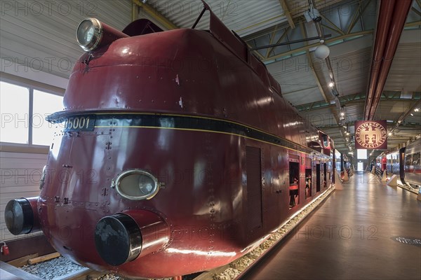 Steam locomotive 05001 with streamlined fairing of the German Reichsbahn