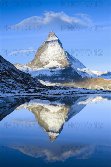 Matterhorn and mountain lake