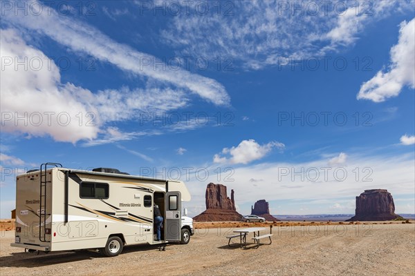 RV in front of West Mitten Butte