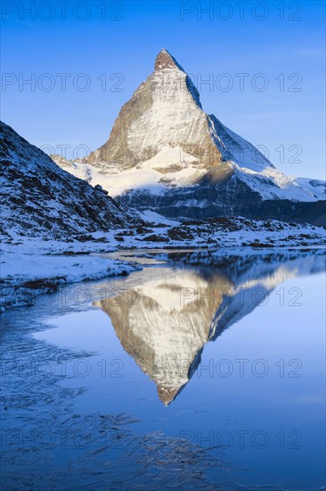 Matterhorn and mountain lake