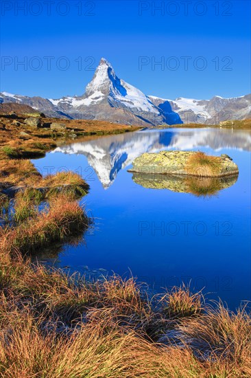 Matterhorn and mountain lake