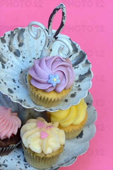 Mini cupcakes in a cake stand