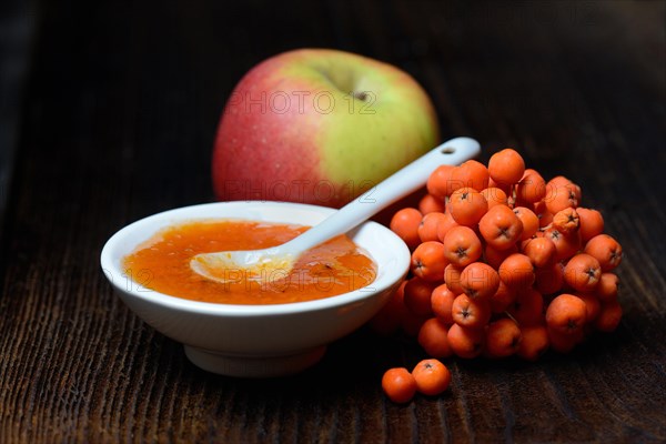 Rowanberry and apple marmalade with n