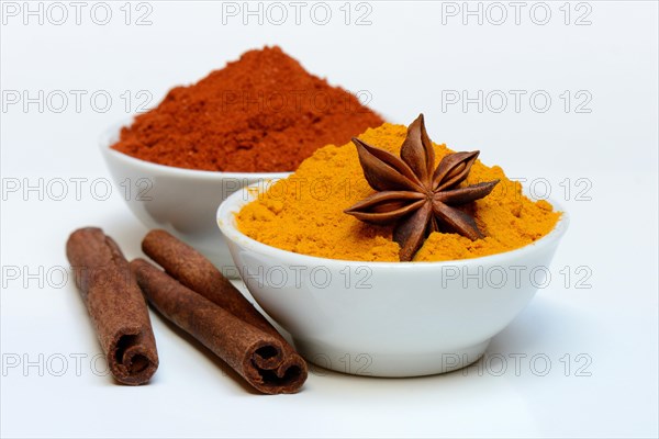 Spices in bowls