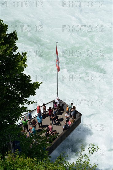 Tourists at the viewing terrace