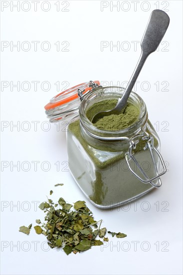 Moringa powder in glass